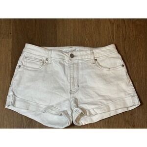 Altar'd State White Denim Cuffed Shorts Women's Size 27 Mid Rise Casual